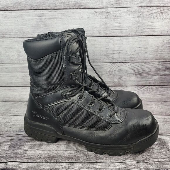 Bates Tactical Sport Mens 12 Black Leather Side Zip Combat Hunting Boots E02261 - Picture 1 of 8